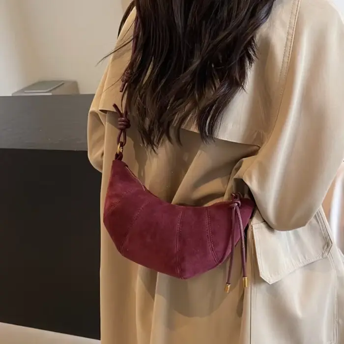 Sac à main en velours avec fermeture éclair