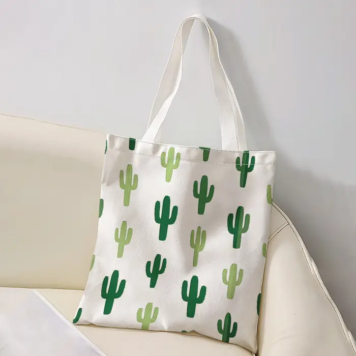Sac fourre-tout vert à imprimé cactus Saguaro