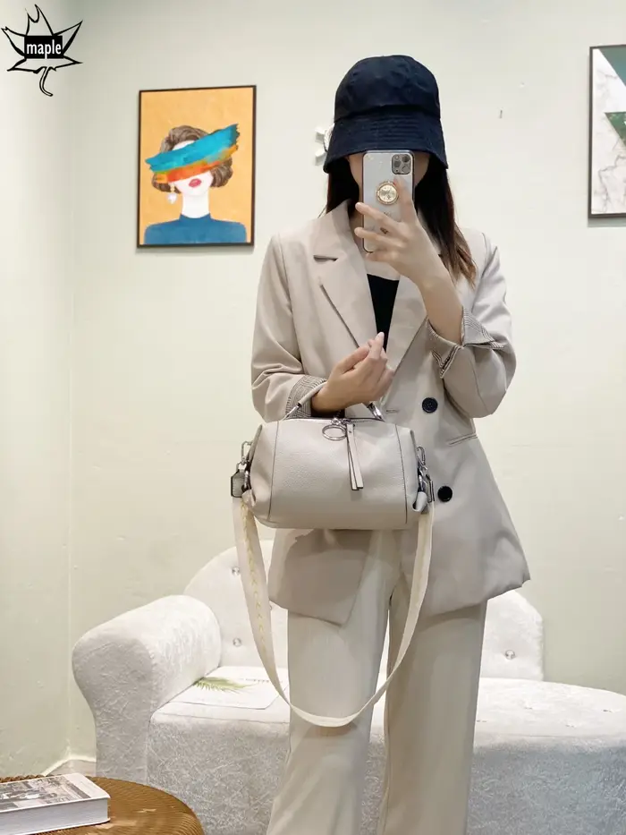 Sac à main en cuir de vache véritable pour femmes