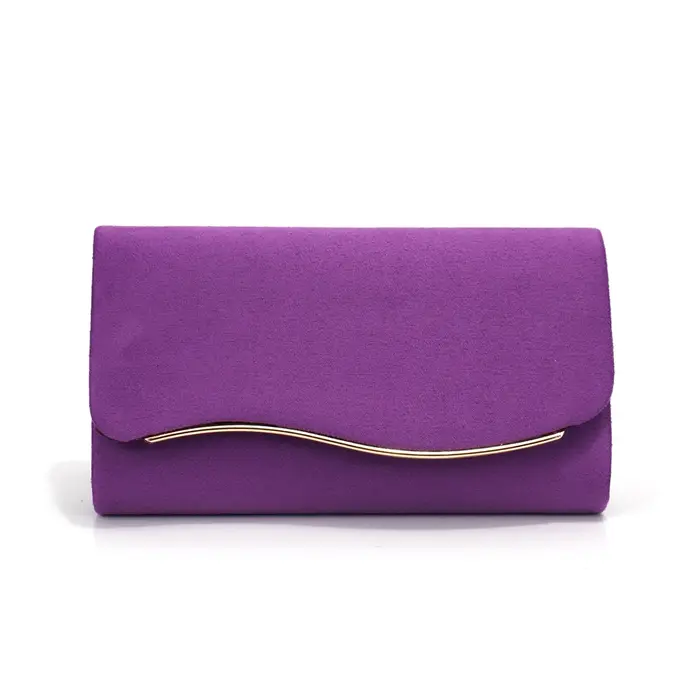 Nouvelle pochette de soirée en velours imitation daim avec chaîne décorative en métal