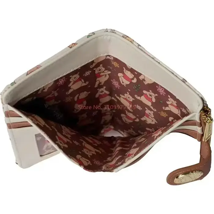 Loungefly Winnie l'ourson portefeuille pour femmes mignon petit sac à main en cuir court sac de carte bancaire avec dessin animé ourson conception cadeaux