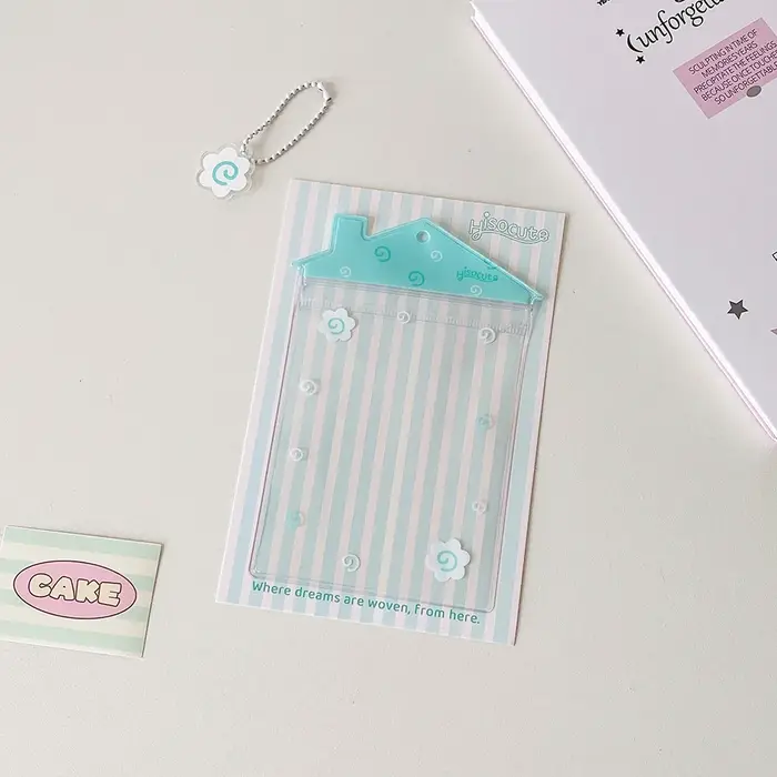 Sac de dessin animé pendentif porte-carte INS Transparent petite maison en forme de poupée sac de rangement sacs à