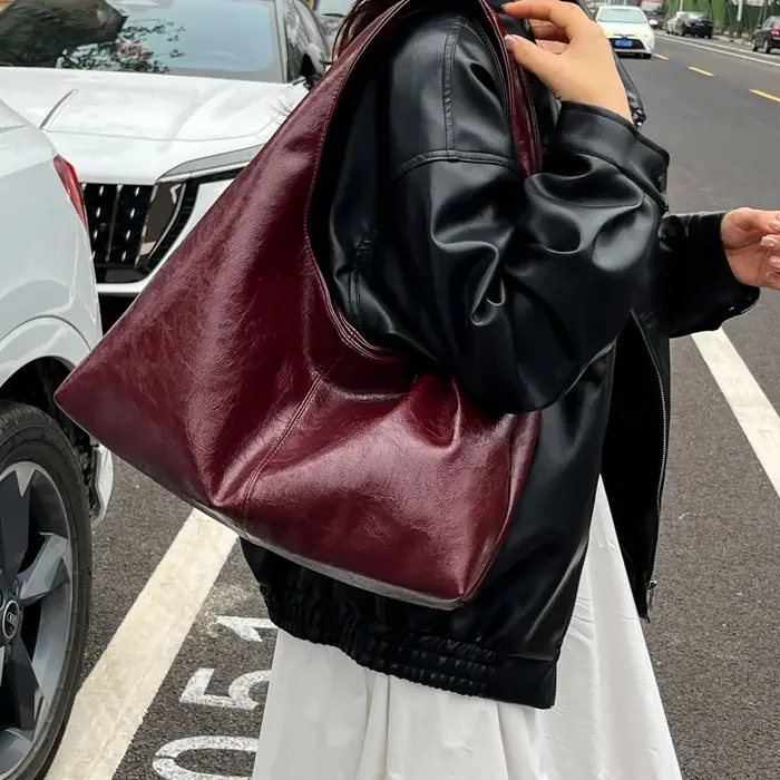 Sac à main vintage en cuir PU pour femmes