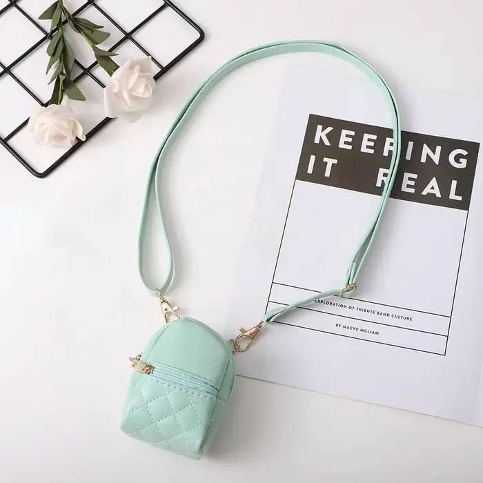 Nouveau Mini porte-monnaie en cuir PU couleur unie sac à bandoulière Portable léger sac de maquillage casque
