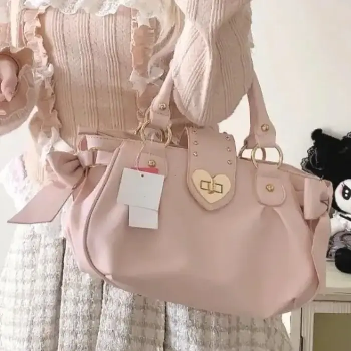 Harajuku Bow rose sac à main sac