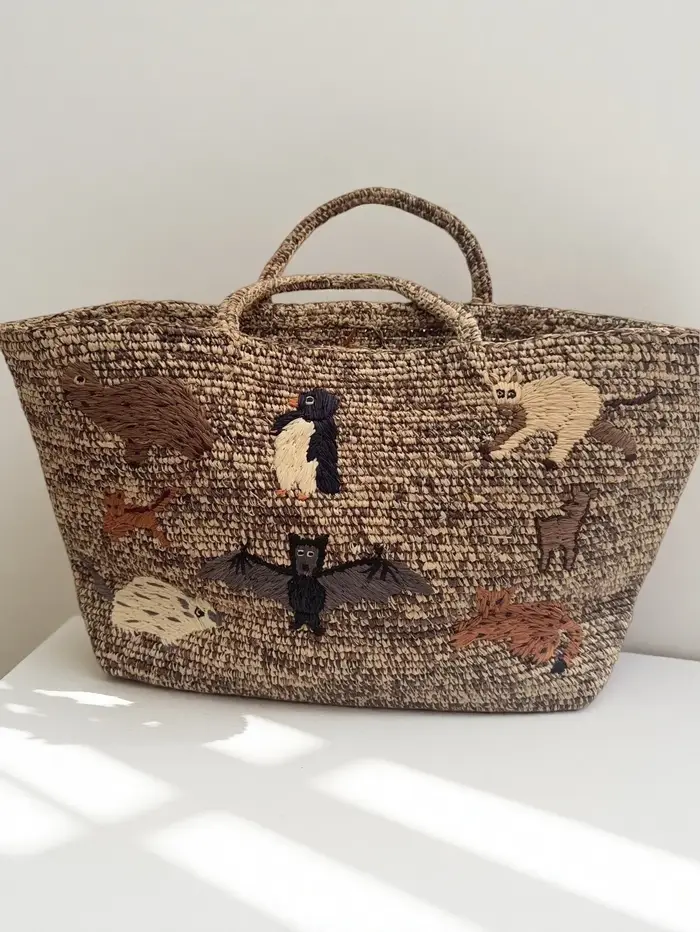 Nouveau sac en raphia tressé fait main