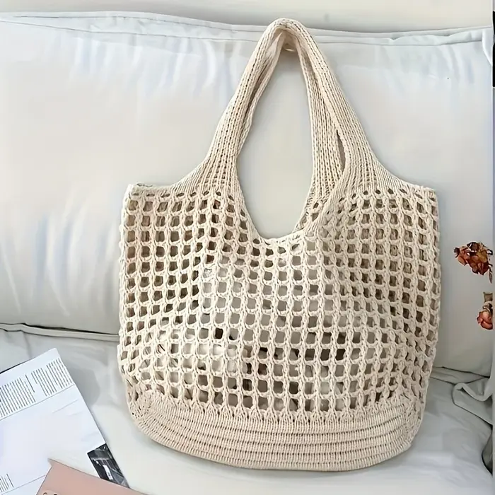 Sac fourre-tout de plage au crochet pour femme