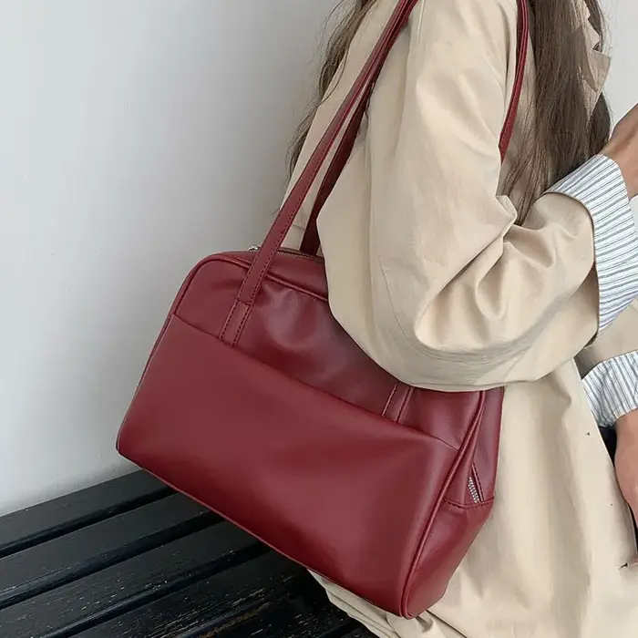 Sac fourre-tout de Style coréen pour femmes, grande capacité, sac à bandoulière simple, polyvalent, Vintage, sous les bras, nouvelle collection 2025