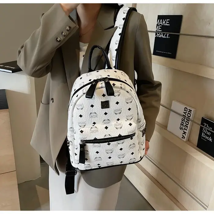 Sac à dos imprimé rétro pour femmes, grande capacité, sac d'école de voyage à la mode, sac polyvalen