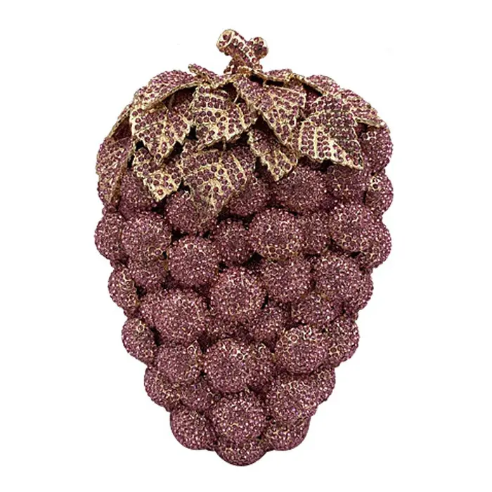 Mode raisin cristal sacs sac à main violet concepteur femmes fête embrayages Mini pochettes livraison directe mariage