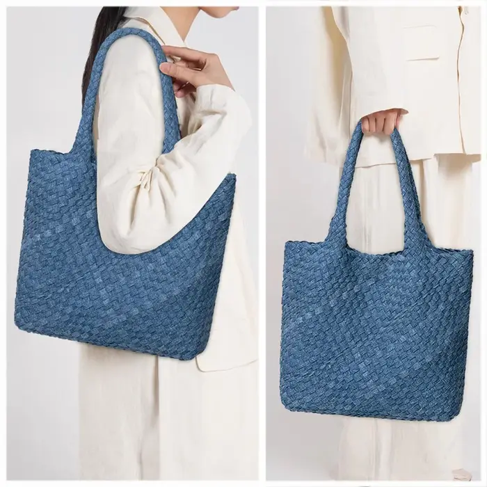 Sac à main en Denim tissé doux et robuste pour femmes, fourre-tout en tricot fait à la main, Style c