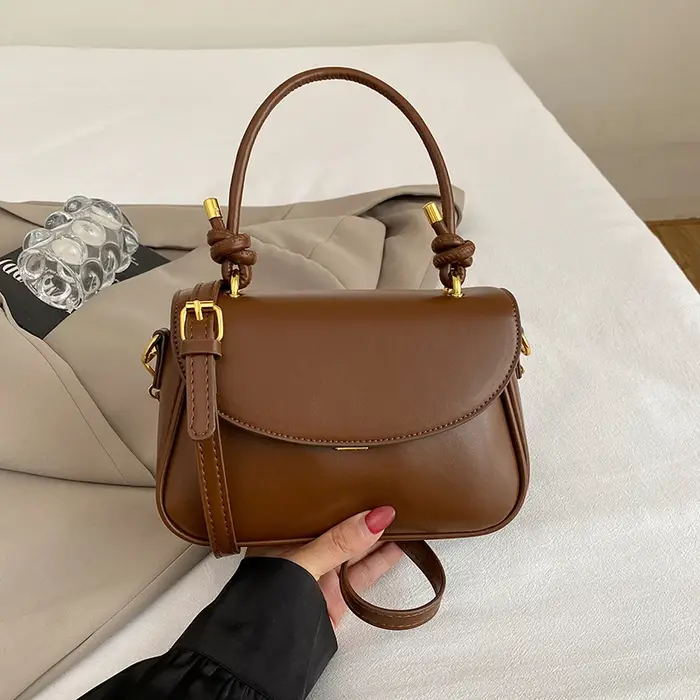 Petit sac fourre-tout élégant en cuir PU pour femmes