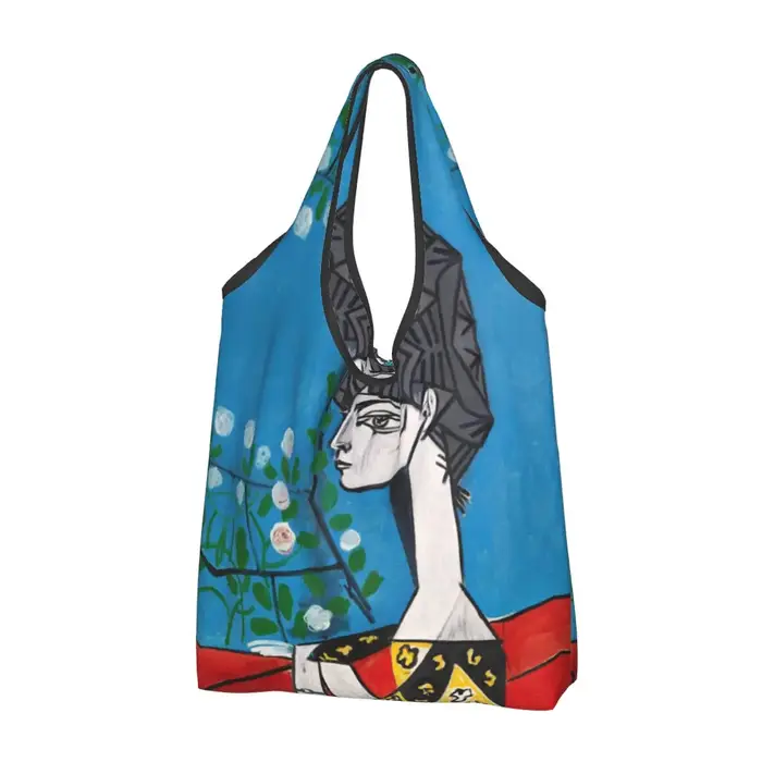 Personnalisé drôle espagne Pablo Picasso Guernica Shopping sac fourre-tout Portable épicerie Shopper sac à bandoulière