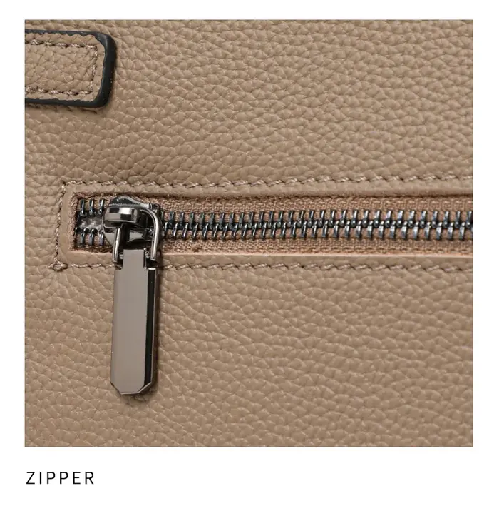Sac fourre-tout minimaliste en cuir de vachette grain litchi pour femme