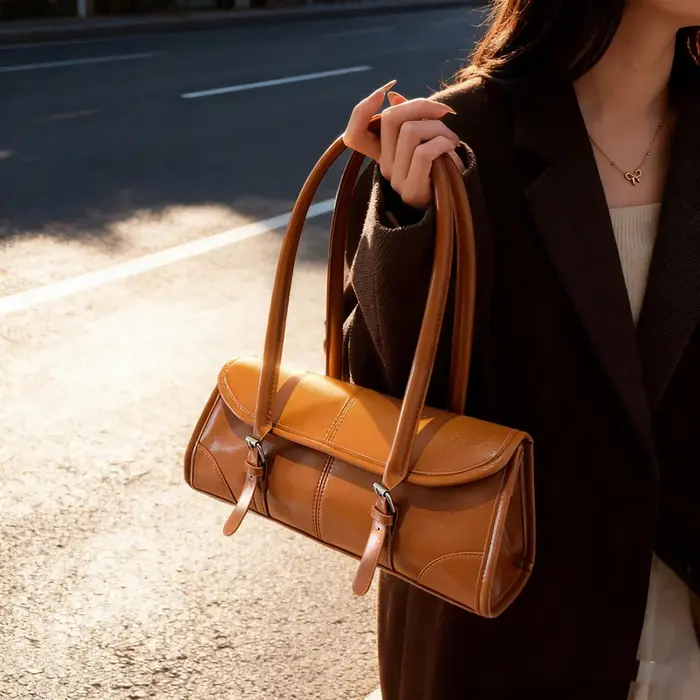 Sac sous les bras en cuir PU bordeaux de haute qualité