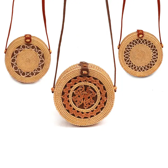 Sac à main Vintage Boho en paille tissé en rotin