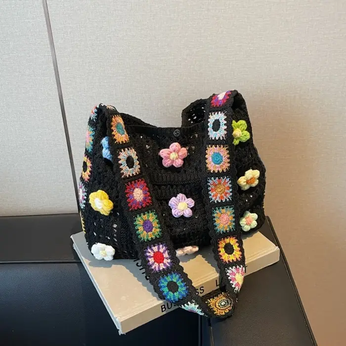 Sac à main en Crochet à fleurs