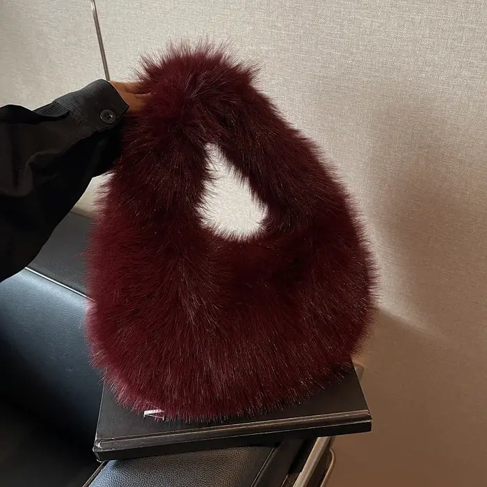 Sacs à bandoulière d'hiver décontractés en fourrure pour femmes
