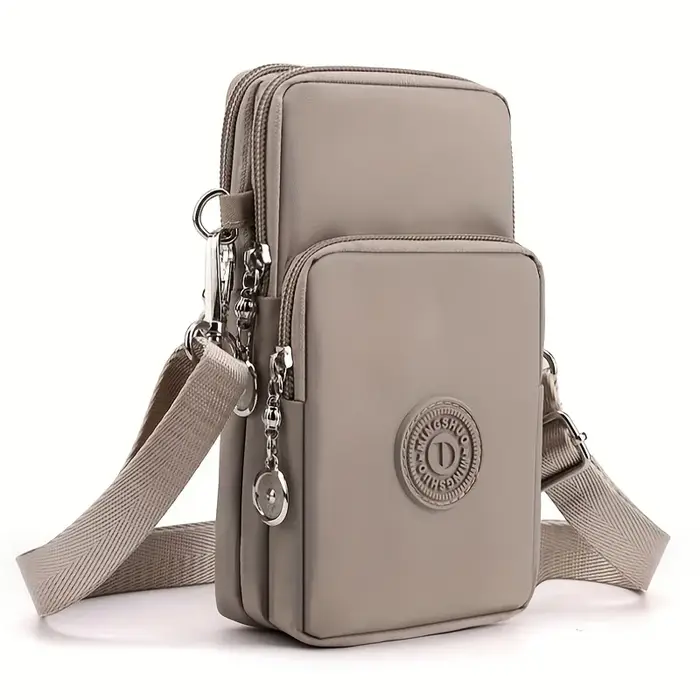 Sac bandoulière élégant beige multi-poches