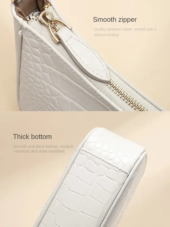 Sac sous les bras en cuir véritable pour femme