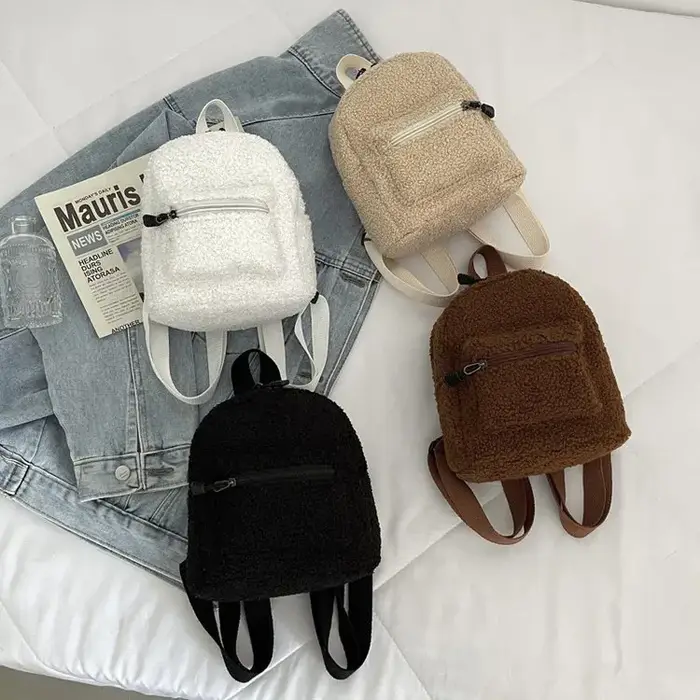 Nouvelle mode femmes Mini sac à dos couleur unie velours côtelé petits sacs à dos Simple décontracté étudiant Bookbags