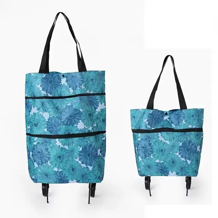 Sac de courses pliable avec roulettes, sac d'épicerie pliable, sac d'épicerie réutilisable, organisa