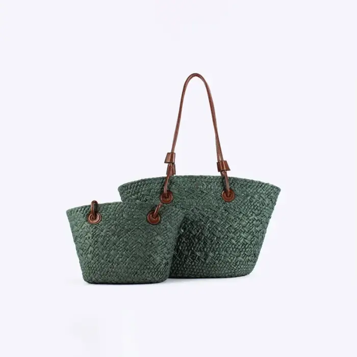 Nouveau sac à bandoulière fait à la main en paille tissé grande capacité marque haute qualité panier sac été plage
