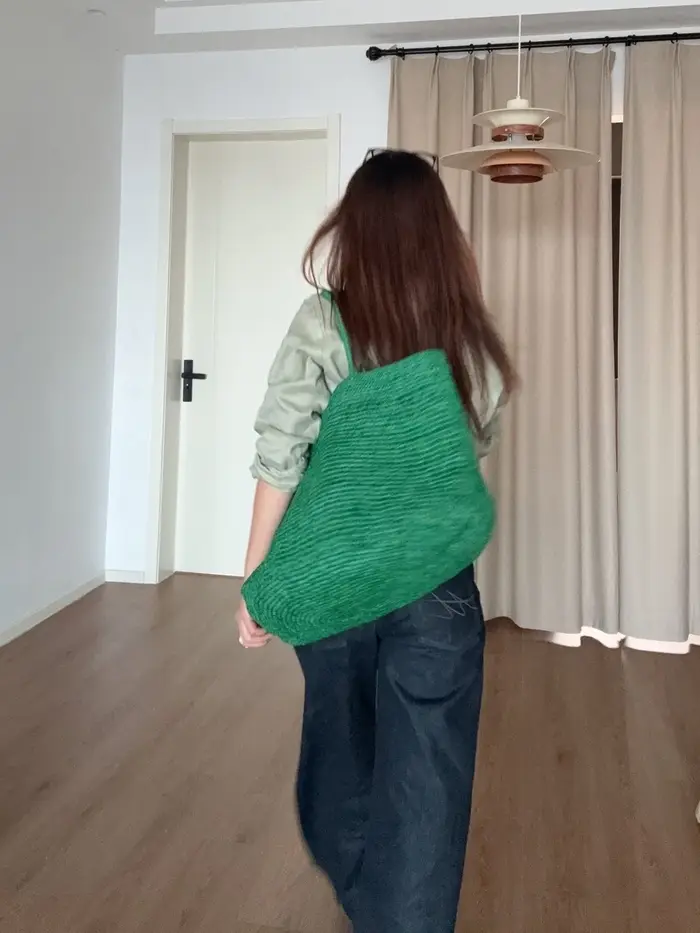 Grand sac fourre-tout en rotin tressé à la main pour femmes