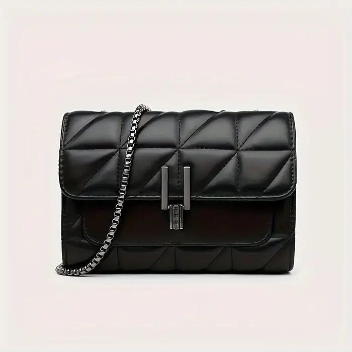 Mini sac à bandoulière en Tartan noir élégant