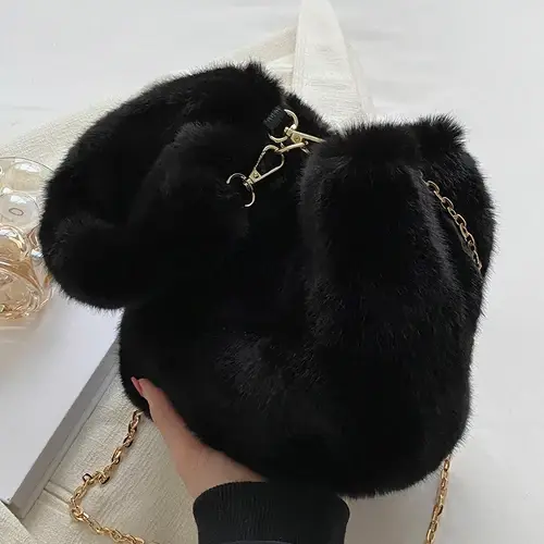 Sac à bandoulière en fausse fourrure pour femme, petit sac à bandoulière pour femme, sacs à main en