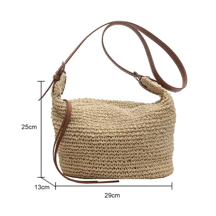 Sac d'été en paille tissée pour femmes