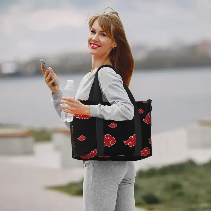 Sac de voyage de plage nuage noir et rouge personnalisé