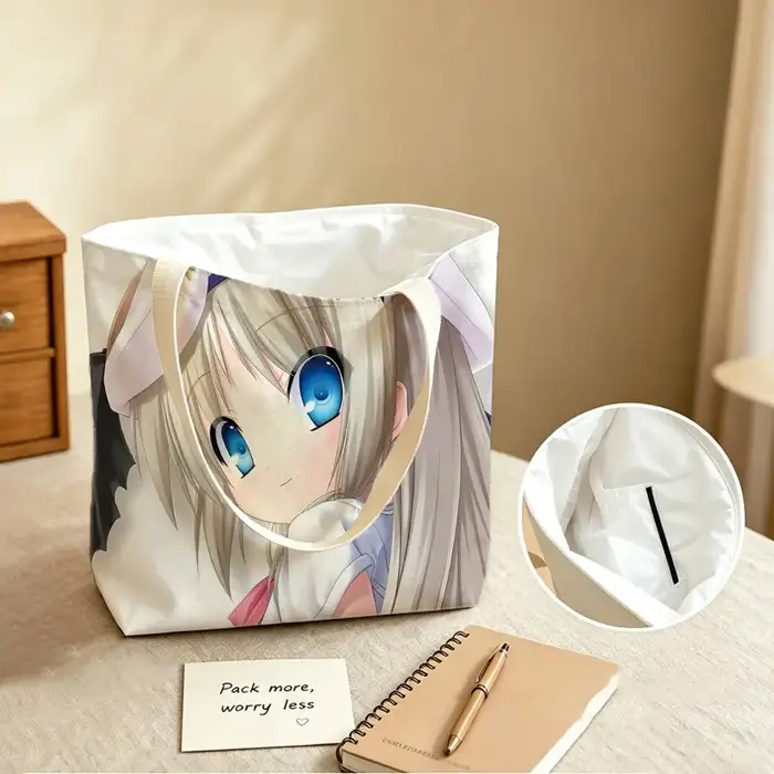 Sac fourre-tout à bandoulière en coton et polyester grande capacité Game K-Kud Waffler