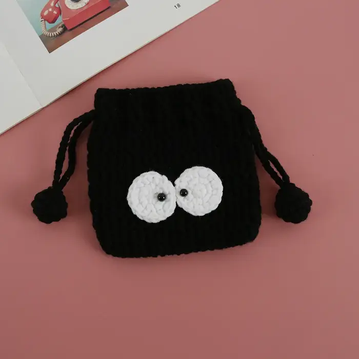 2025 nouveau dessin animé à la mode tissé à la main sac à cordon tisserand fille crochet