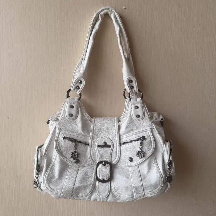 Sac bandoulière multi-poches Angle Kiss Vintage Y2K pour femme en cuir PU, grande capacité, sacs à m
