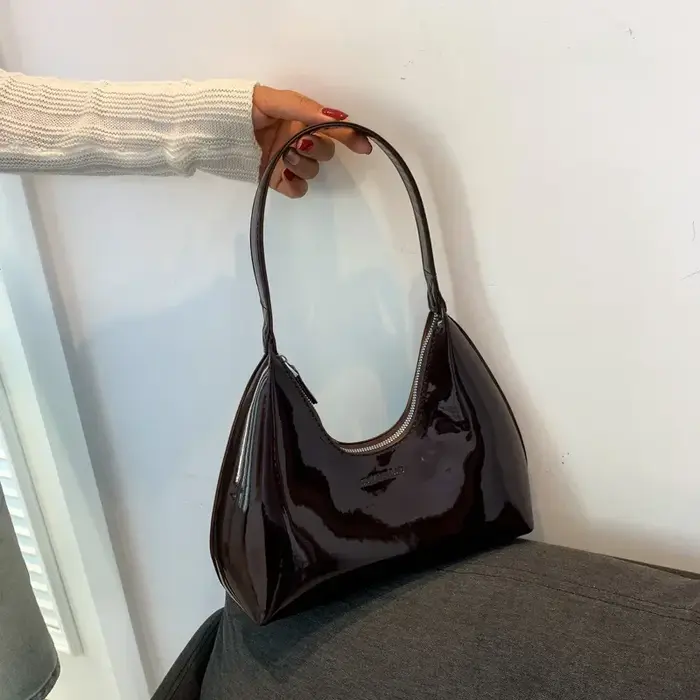 ChimDesigner-Sacs à main en cuir verni pour femmes, sacs à main solides initiés, sacs fourre-tout so
