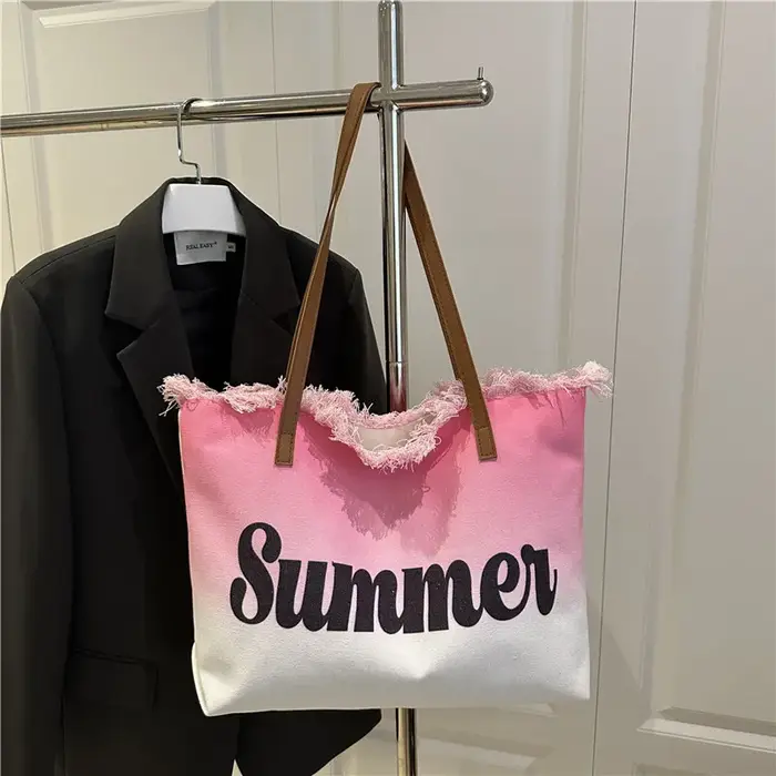 Sac pour femmes concepteur de mode gland toile sac à bandoulière 2025 grande capacité plage fourre-t