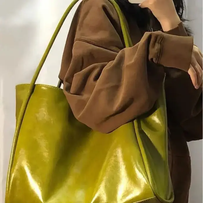 Sacs fourre-tout en cuir PU solide pour femme
