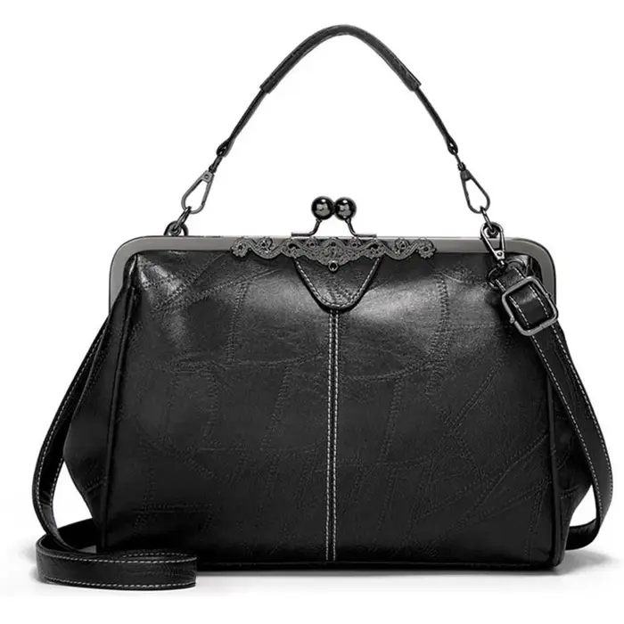 Sac à main à la mode pour femmes, pochette à bandoulière, matériau PU, taille moyenne, conception de boucle de verrouillage, forme douce, carré, usage quotidien