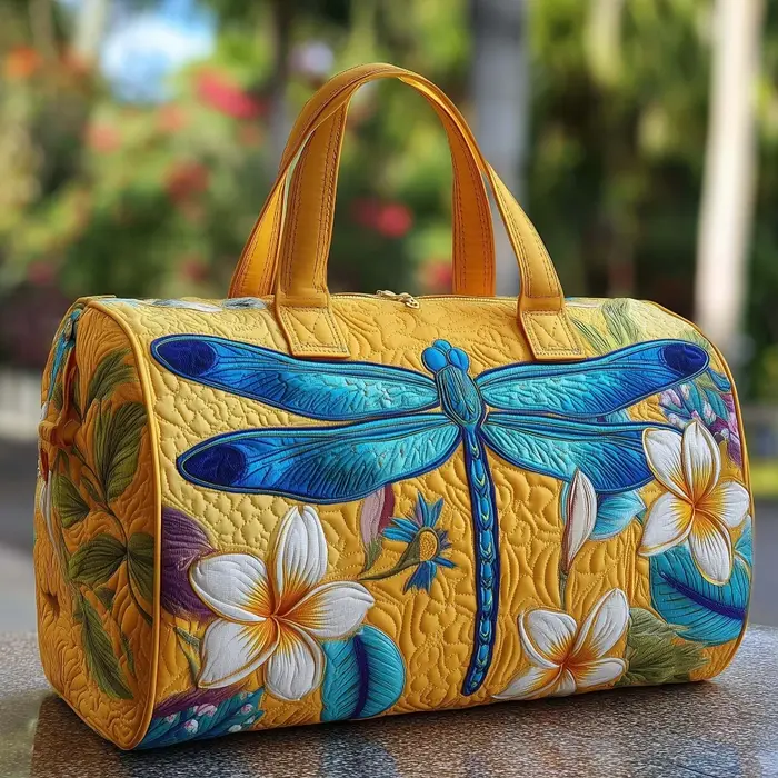 Sac fourre-tout matelassé imprimé en 3D avec motif libellule