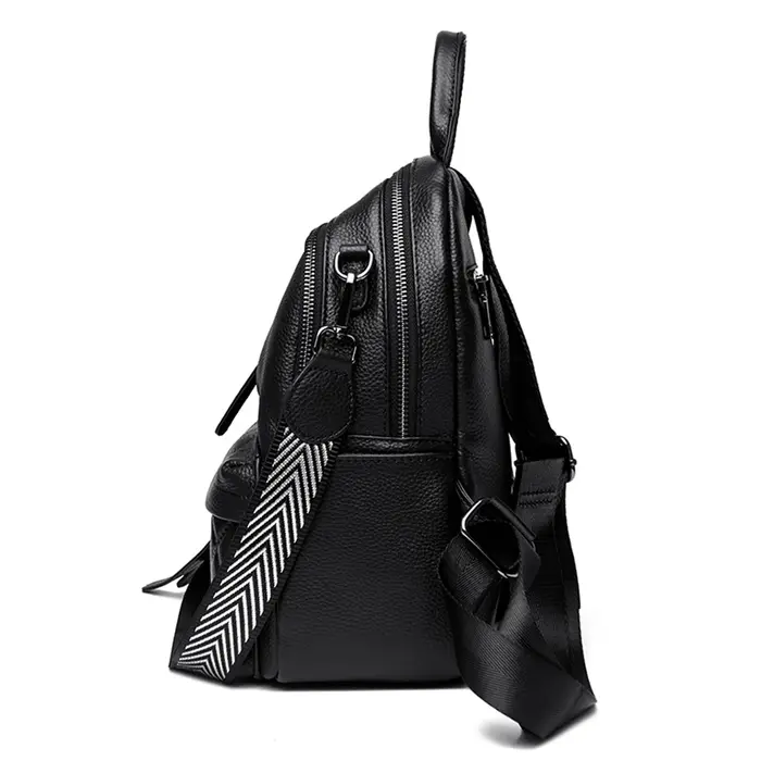 Sac à dos classique en cuir véritable pour femmes
