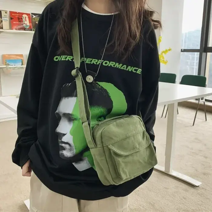 Petit sac à bandoulière en toile pour femme