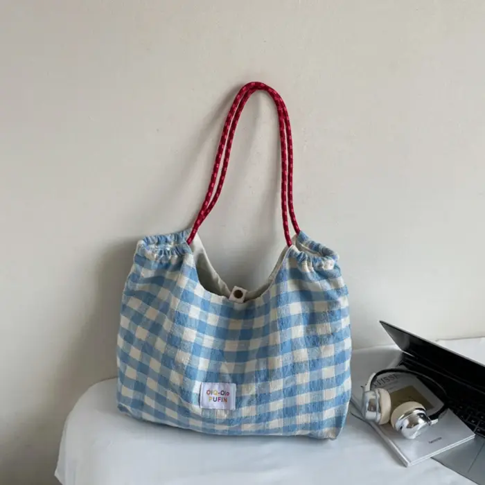 Nouveau sac fourre-tout à bandoulière à carreaux