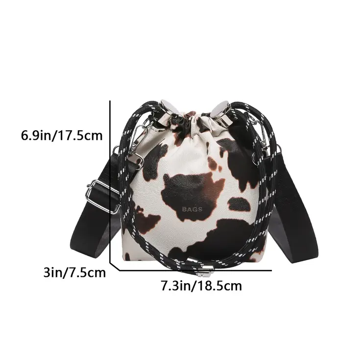 Mini sac à bandoulière en cuir léopard pour femme