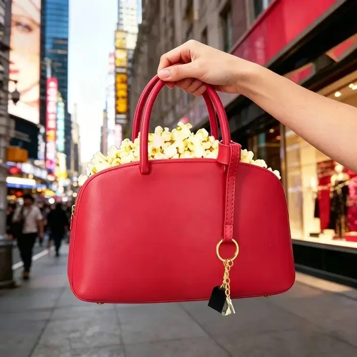 Sac fourre-tout rouge avec surface en cuir Queen