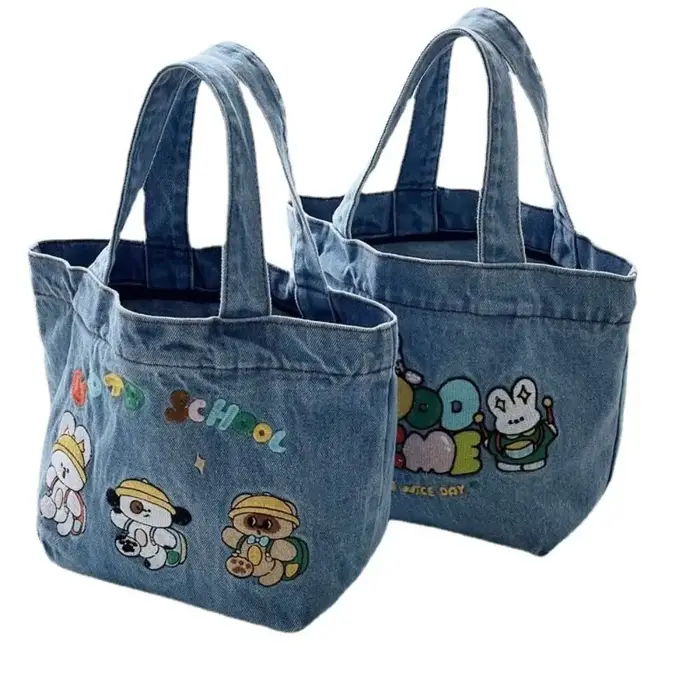 Sac à main en denim délavé à la mode