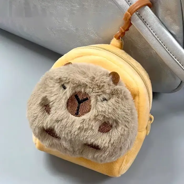 Sac à bandoulière en peluche mignon, grande capacité, sac à monnaie pour filles, pochette réglable à