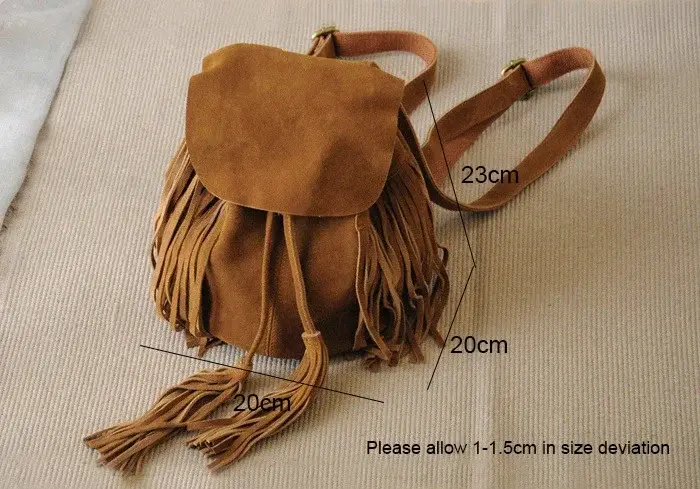 Petit sac à dos en cuir suédé véritable pour femme