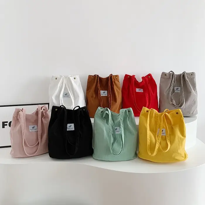 Sac à bandoulière en velours côtelé pour femmes