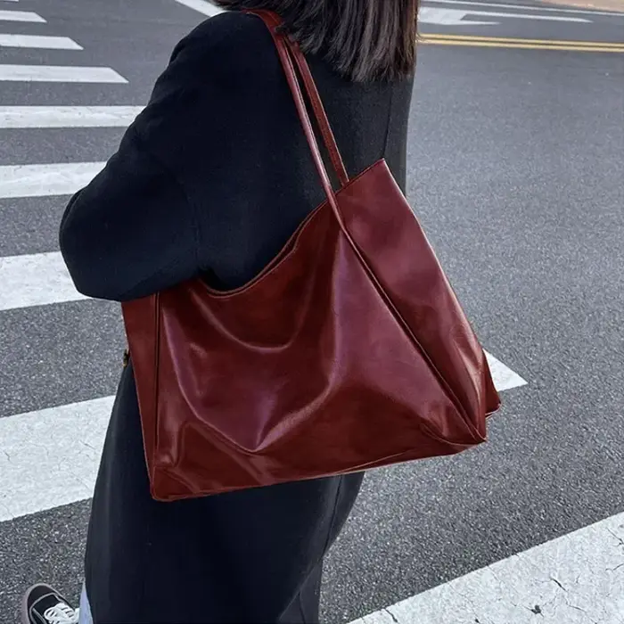 Sac fourre-tout en PU souple pour femme